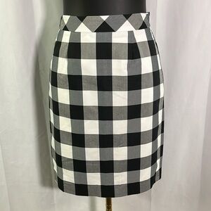 NWT Anthropologie Sunday in Brooklyn B&W Buffalo Check Plaid Pencil Skirt